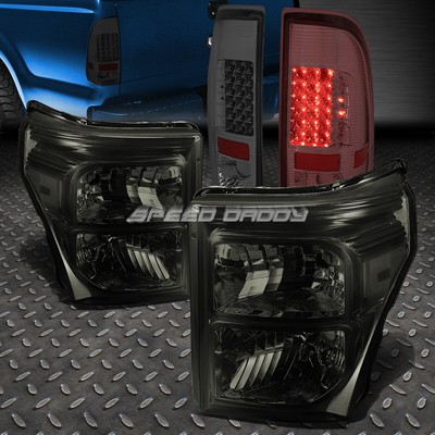 ЗАКОПЧЕННЫЙ КОРПУС, ПРОЗРАЧНАЯ БОКОВАЯ ФАРА + СВЕТОДИОДНЫЙ ЗАКОПЧЕННЫЙ ЗАДНИЙ ФОНАРЬ ДЛЯ 11-16 SUPER DUTY