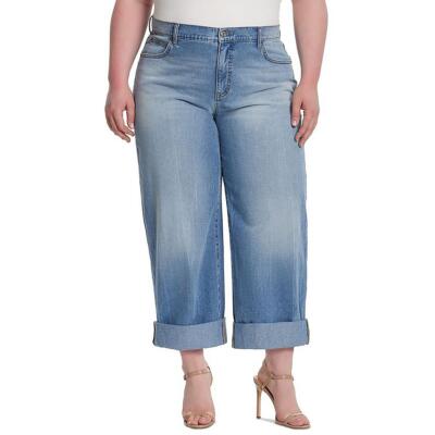 Jessica Simpson Womens Blue Pocket Wide Leg Pants Trousers Plus 24W BHFO 1044