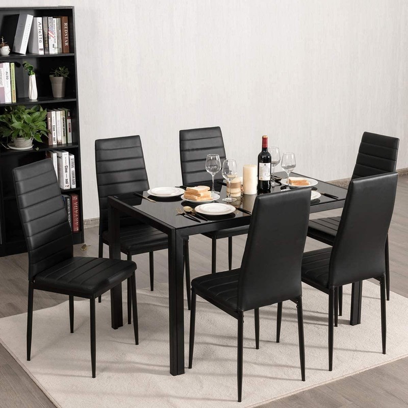 Dining Chairs Set of 6 Kitchen High Back Dining Room