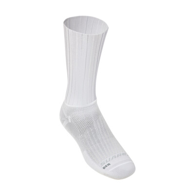 Aero Cycling Socks High Profile 7 inch in White by Suarez