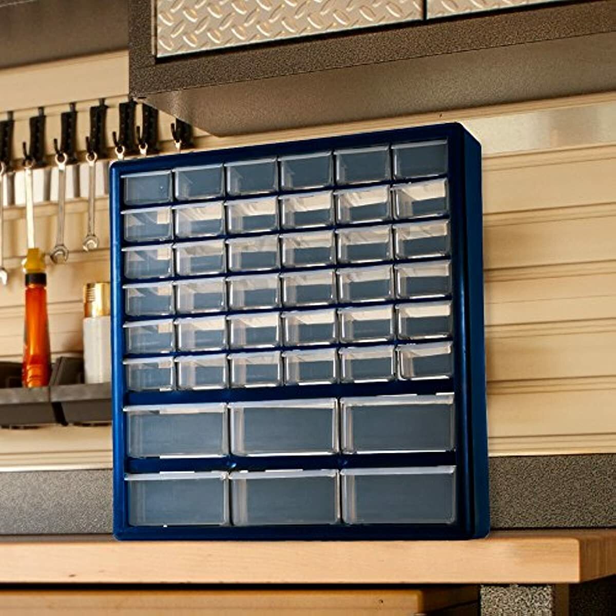 Plastic Storage Drawers &ndash; 42 Compartment Organizer &ndash; Desktop or Wall Mount C