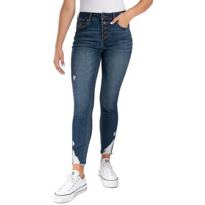 Indigo Rein Womens Blue High Rise Narrow Leg Ripped Cigarette Jeans 5 BHFO 9932