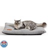 TIMSUNBER Self Warming Cat Bed Self Heating Pad 29 x 19 inch Thermal Pet mat for Indoor Outdoor Pets Double Filled Cat Mat with Washable Removable Cover Non-Slip Bottom (Light Gray)