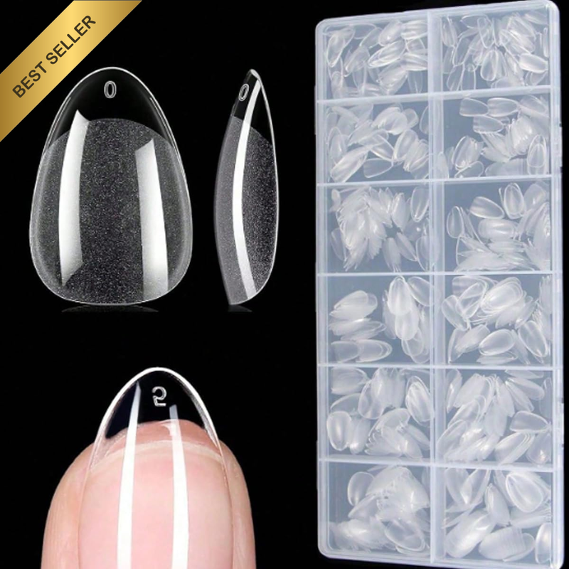 Oval round Short Nail Tips 600Pcs Soft Gelly Tips Press on Nails Gel Nail Tips H
