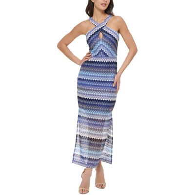 

Guess Женское синее длинное летнее платье макси с лямкой на шее  BHFO 7420, Multi