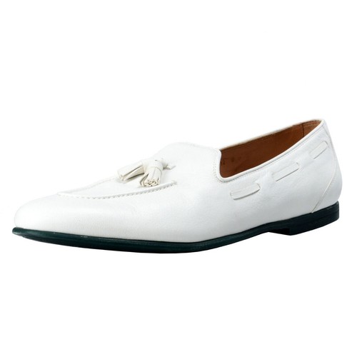 Pre-owned Ferragamo Salvatore  "riva" Leather Loafers Shoes 7 8 8.5 9 10 10.5 11 D Ee In White