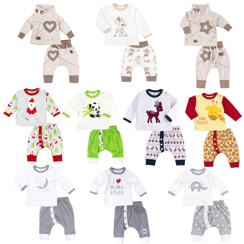 Baby 2er Set Shirt + Hose Kleidung Unisex Mädchen Jungen Gr. 56 62 68 bis 86