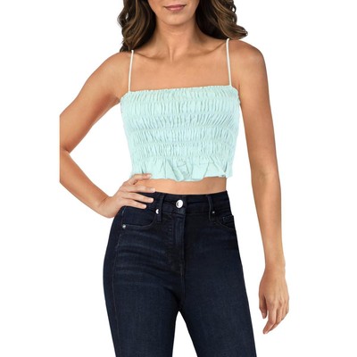 

Женская зеленая льняная укороченная рубашка с завязками Willow  BHFO 5870