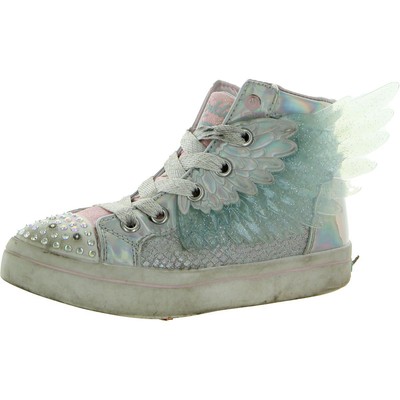 

Туфли Twinkle Toes by Skechers Girls Unicorn Wings Silver Light-Up BHFO 7660, Silver/pink