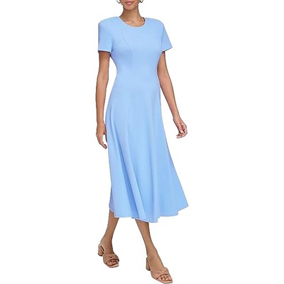 Женское синее миди-платье А-силуэта Calvin Klein для офиса, которое можно носить на работу 2 BHFO 4385