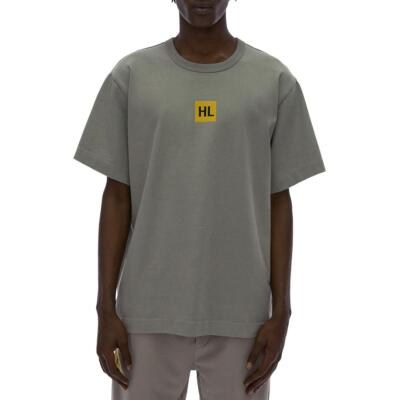 

Женская зеленая хлопковая футболка с принтом Helmut Lang Top  BHFO 5050, Pine grey