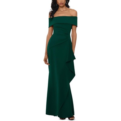 

Женское зеленое вечернее платье Xscape с открытыми плечами Petites  BHFO 4355, Hunter