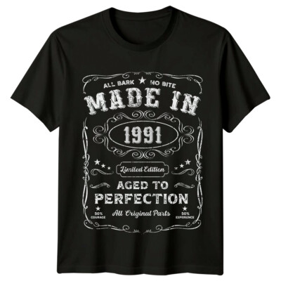 Made In 1991 Mens T Shirt 35th Birthday Gift Vintage thirty-five Year Old -b