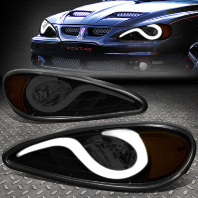 [LED DRL] ДЛЯ PONTIAC GRAND AM 1999-2005 ГОДОВ ВЫПУСКА, КОРПУС ДЫМЧАТЫЙ, БОКОВАЯ ФАРА/ФОНАРЬ ЯНТАРНОГО ЦВЕТА