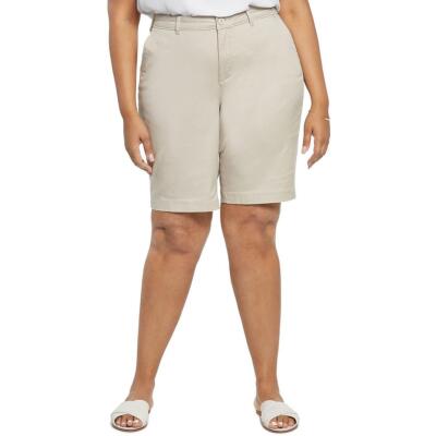 

Женские повседневные шорты-бермуды с высокой посадкой до колен NYDJ Plus BHFO 7616, Feather, WTST3766