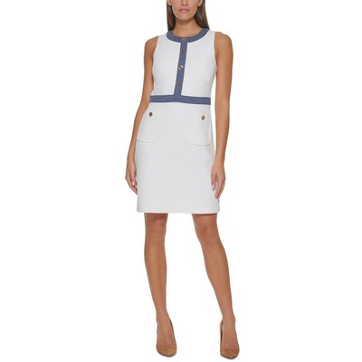 

Женское платье-футляр цвета слоновой кости с круглым вырезом Tommy Hilfiger Petites  BHFO 1504, Цвет слоновой кости