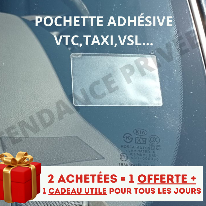 Support AdhÃ©Sif Etui Pochette Carte Vtc Taxi Ambulance VÃ©Hicule Made In Fr Neuf