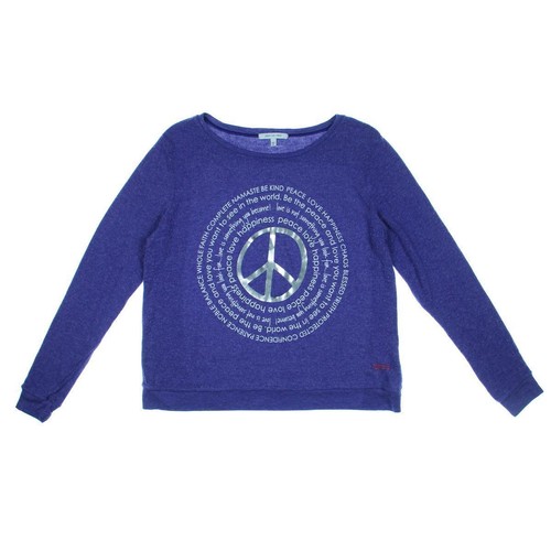 Peace Love World French Terry Short Sleeve Top w/Zippers