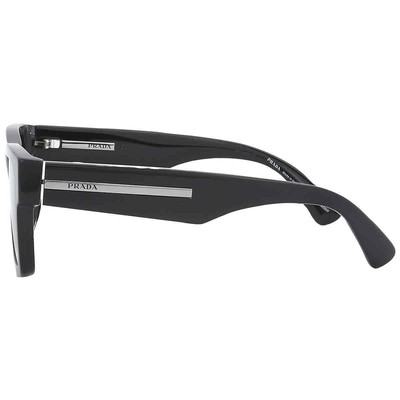 Pre-owned Prada Polarized Black Rectangular Men's Sunglasses Pr 25zsf 1ab08g 56