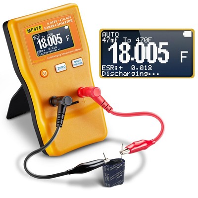 Capacitor Tester, MF470 Auto Ranging Capacitance Meter, Professional Measurin...