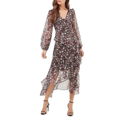 

ASTR the Label Womens Fairfax Черное платье макси с цветочным принтом  BHFO 5270, Fuchsia/gold floral