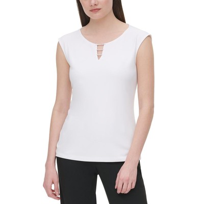 

Calvin Klein Womens Белая рубашка стрейч с замочной скважиной  BHFO 3088, Белый