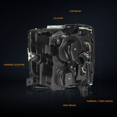 For 15-19 Chevy Silverado 2500HD/3500HD Projector Headlights/Lamps Black/Amber