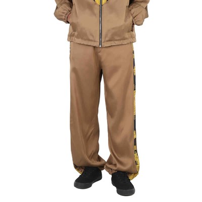 Pre-owned Versace Men's Black And Gold Barocco Print Track Pants In Multicolor