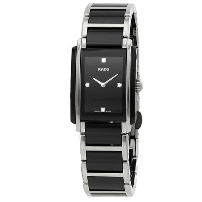 Женские часы Rado Integral Quartz с черным циферблатом и черной керамикой R20613712