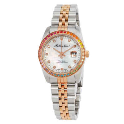 Женские часы Mathey-Tissot Mathy с радужным кварцевым белым циферблатом D809BQI