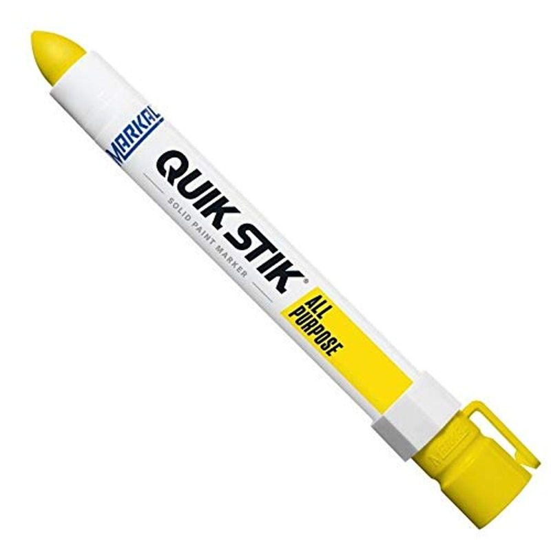 Markal 61053 Quik Stik Twist Long-Lasting Solid Paint Marker, Yellow (Pack of 12