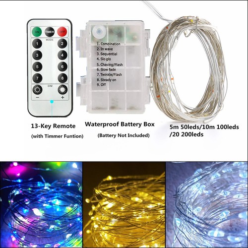 20/50/100 LED String Fairy Lights Battery Powered Xmas Wedding Party w/ Remote