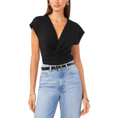 Женская укороченная футболка-пуловер с V-образным вырезом Vince Camuto, верхняя рубашка BHFO 6875