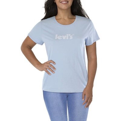 

Женская синяя хлопковая футболка с круглым вырезом Levis, пуловер, рубашка  BHFO 3112, Синий
