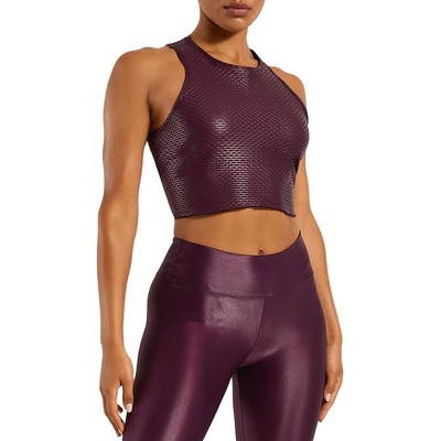 

Koral Activewear Женская фиолетовая спортивная одежда для тренировок укороченный топ Athletic  BHFO 5918, Eggplant, A6500K09