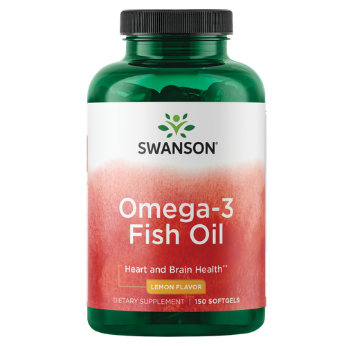 Swanson Omega-3 Fish Oil - Softgels со вкусом лимона, 1 г, 150 шт.