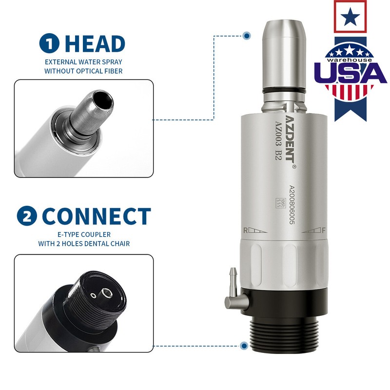 AZDENT Dental Slow Low Speed Handpiece Straight Contra Angle Air