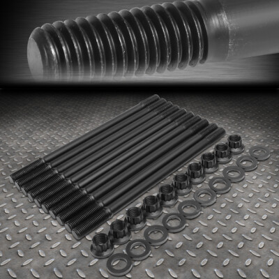 ДЛЯ ДВИГАТЕЛЯ HONDA PRELUDE H22 93-01 12-ТОЧЕЧНАЯ ШПИЛЬКА ГОЛОВКИ ЦИЛИНДРА НАБОР ПРОКЛАДОК ЧЕРНЫЙ