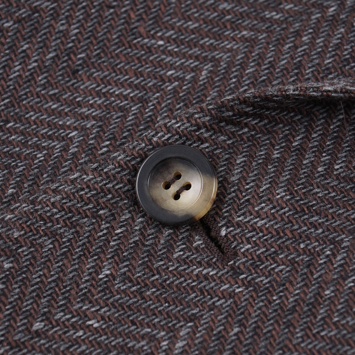 Pre-owned Canali Slim-fit Woven Herringbone Wool-cotton-cashmere Sport Coat 38r In Brown