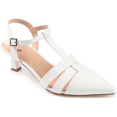 Женские лакированные туфли-лодочки Jazlynn White из коллекции Journee 9 Medium (B,M) BHFO 0443