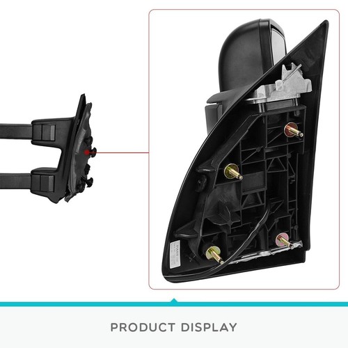 Passenger Side for 2008-2016 Ford F250-F550 Super Duty Power Heated Tow Mirror