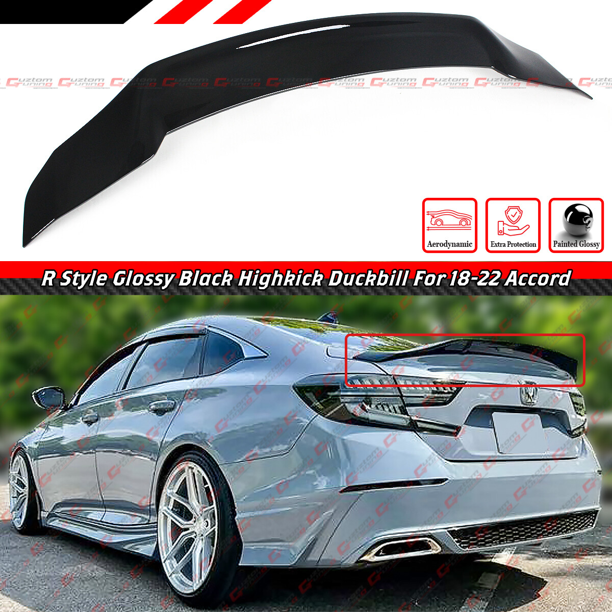 ACCORD Coupe 鴨デコイ For 13-17 Honda Accord Coupe V-Style Carbon Fiber Trunk