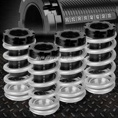 ДЛЯ 88-00 CIVIC EG EK/DC ОПУСКАЮЩАЯСЯ ЧЕРНАЯ ПОДВЕСКА PERCH С КОЙЛОВЕРОМ И СЕРЕБРИСТОЙ ПРУЖИНОЙ