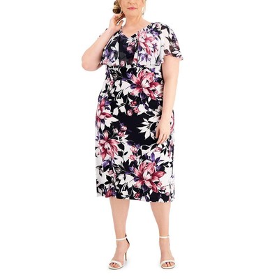 Женское макси-платье Connected Apparel фиолетового цвета с цветочным принтом Plus 14W BHFO 2512