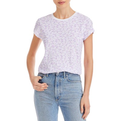 

Goldie Womens Crocus Purple Футболка с круглым вырезом и цветочным принтом Топ  BHFO 0732, Bright purple