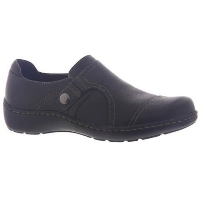 Женские черные кожаные лоферы Clarks Cora Poppy 12 Medium (B,M) BHFO 9470