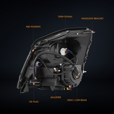 For 06-11 Cadillac DTS Factory Style Right Side HID Projector Headlight Chrome