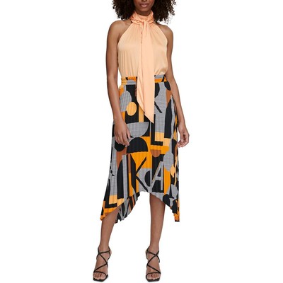 Женская оранжевая блузка без рукавов с имитацией шеи от Карла Лагерфельда в Париже, M BHFO 4591