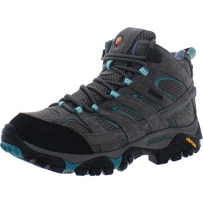 

Женские серые кожаные высокие кроссовки Merrell 7 Medium (B,M) BHFO 3768, Dark gray/turquoise, GRANITE