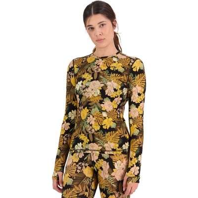 

Топ с длинными рукавами Mons Royale Cascade Merino Flex 200 — женский цветочный камуфляж, Floral camo, Mons Royale
